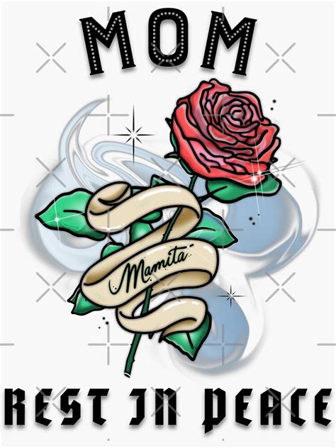 Mom Rest In Peace Rose Sticker For Sale By Roseanneslegacy Redbubble