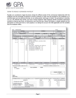 Fillable Online How To Read A Spanish Payslip Fax Email Print Pdffiller