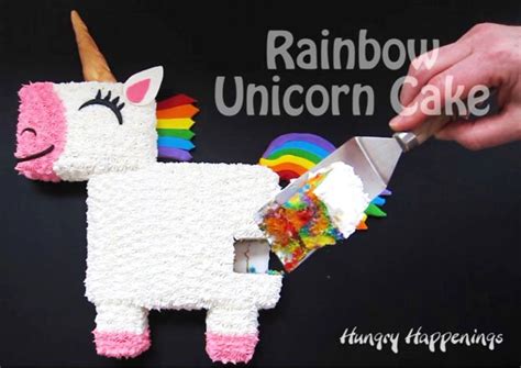 We have plenty of amazing unicorn themed party food ideas here on the inspiration edit. Rainbow Unicorn Cake with Tie-Dye Rainbow Cake Inside