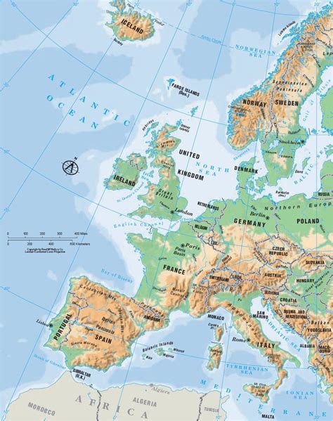 Europe Map Labeled Physical Features Europe Map Map Pictures It