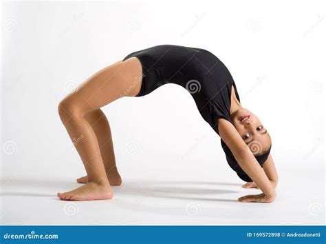 Supple Girl Bending Backwards To Form A Bridge Stock Photo Image Of