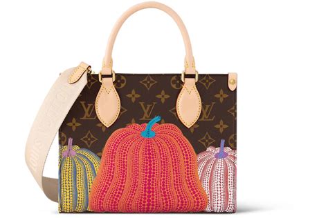 louis vuitton lv x yk onthego pm pumpkin print in monogram coated canvas with gold tone cn