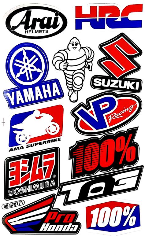 Sticker Sheet Team Racing Motorcycle Decal Sticker Die Cut Etsy