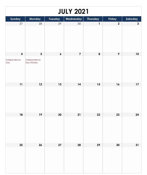 July 2021 Calendar With Holidays Us Uk Canada India 1 Calendar