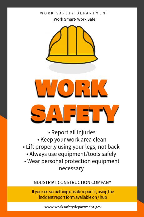 Safety starts at the surface • surface encumbrances that create hazards must be removed/supported • wear warning vests when near. Construction Safety Poster Template | PosterMyWall