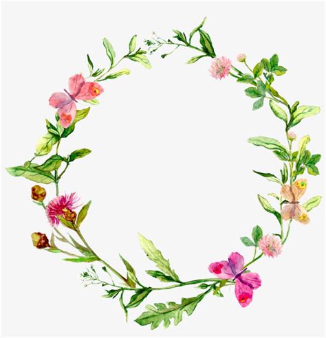 Watercolor Flower Circle Png Free Transparent Png Download Pngkey