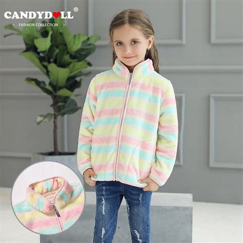 Candydoll Children Clothing Girls Stand Collar Long Sleeve Soft Shu