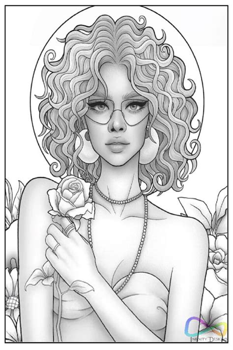 Portrait Coloring Pages For Adults Grayscale Version Infinity Designo