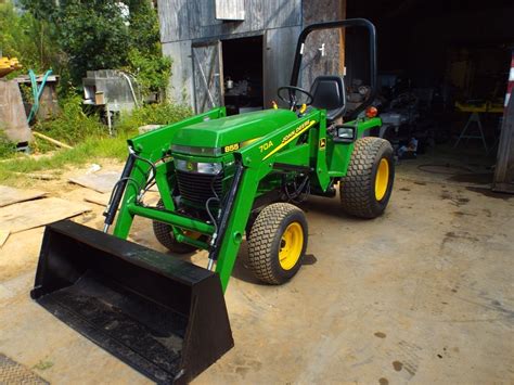 John Deere 855 Tractor With Front End Loader And Belly Mower Ebay