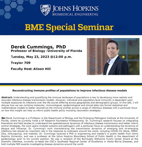 Bme Seminar Derek Cummings Johns Hopkins Biomedical Engineering