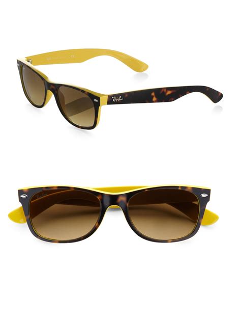 Lyst Ray Ban New Wayfarer Sunglasses In Yellow