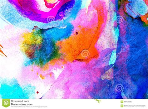 Multicolor Watercolor Background For Backgrounds Or Textures Stock