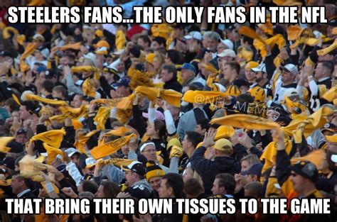 Steelers Fans Bring Their Own Tissueshahaharavens Fan Courtesy Of