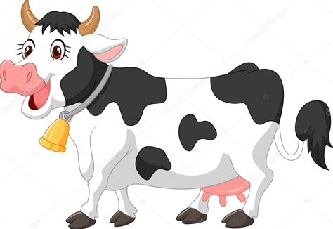 Vaca Feliz De Dibujos Animados — Archivo Imágenes Vectoriales