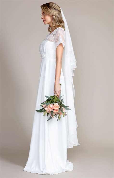 Silk Wedding Veil Long Ivory White Evening Dresses Occasion Wear