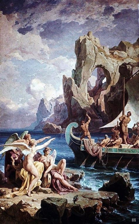 ULYSSES TIED TO THE MAST THE SIRENS GREEK MYTH PAINTING ART REAL