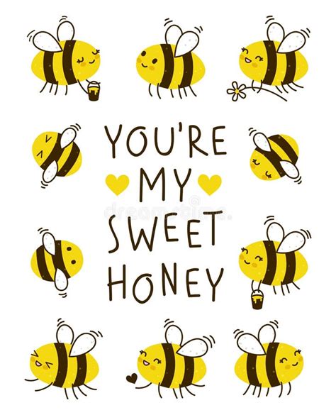 Cute Honey Bee Stock Illustration Illustration Of Production 19014077