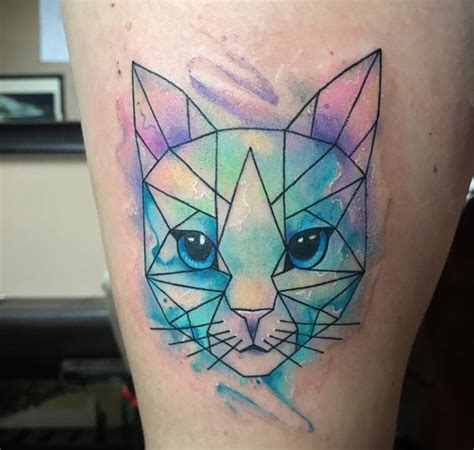 28 Best Geometric Cat Tattoo Designs Page 3 Of 7 The Paws
