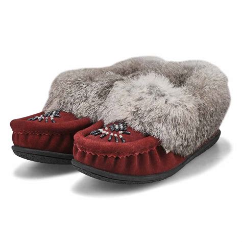 Softmoc Womens Cute 5 Rabbit Fur Softmocs