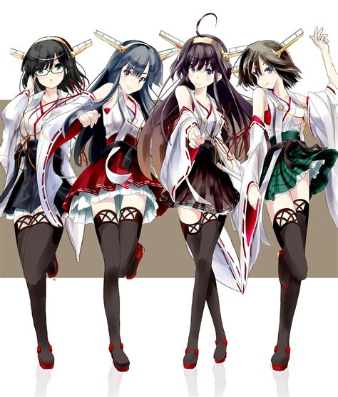 Anime Anime Girls Kantai Collection Kongou Kancolle Kirishima Kancolle Hiei Kancolle Haruna