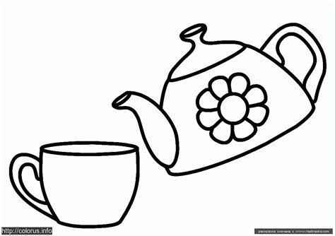 Teapot And Cup Colouring Pages Coloring Home