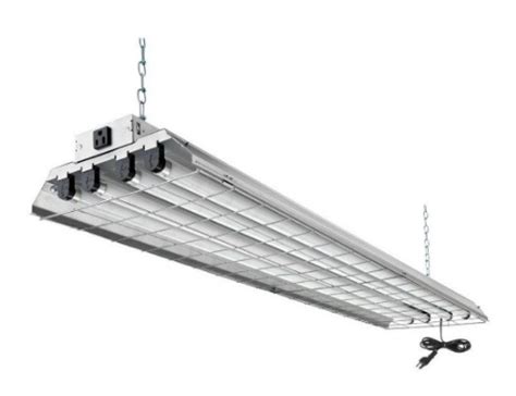 4 Light Grey Fluorescent Heavy Duty Shop Light With Detachable Wire