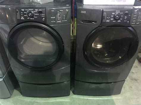 Kenmore Elite He3 Charcoal Grey Front Load Washer And Dryer Set With