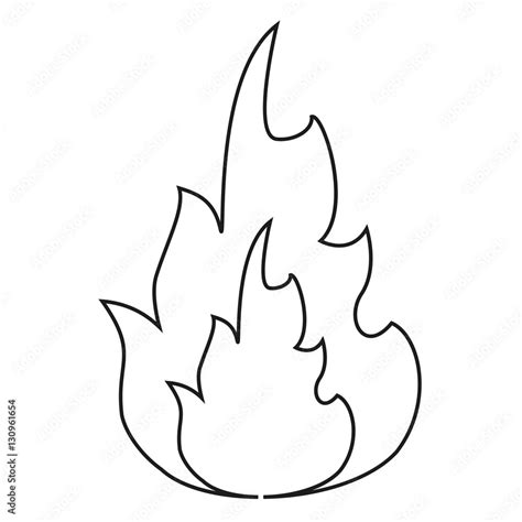 Hot Flame Spurts Fire Design Line Vector Illustration Eps 10 Stock
