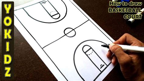 How To Draw Basketball Court Easy Cartoon Drawings Learn To Draw Draw