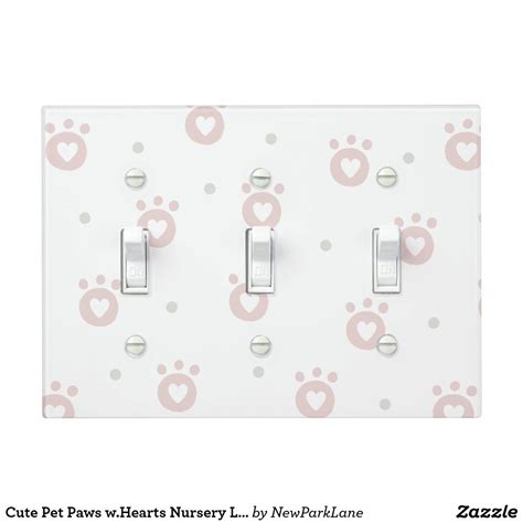 Cute Pet Paws Whearts Nursery Light Switch Cover Newborn Ts Baby