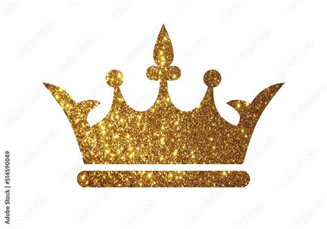 Queen King Crown Golden Gold Yellow Glitter Shiny Stencil Design