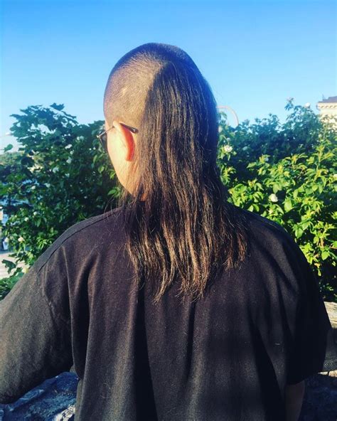 Skullet Haircut Shaved Head With Mullet Hair Brained Female Mohawk
