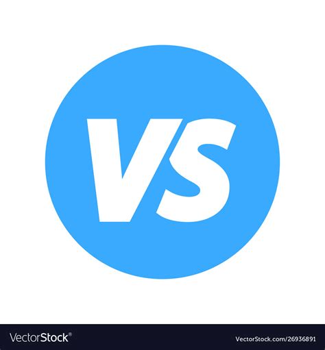 Vs Versus Letters Icon Battle Confrontation Vector Image