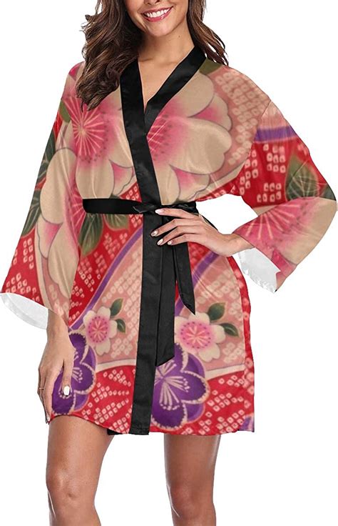 lwzy womens robe design kimono lightweight kimono robes silk kimono robe short bathr amazon ca