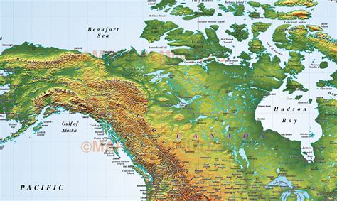 North America Shaded Relief 1999 North America Map Am