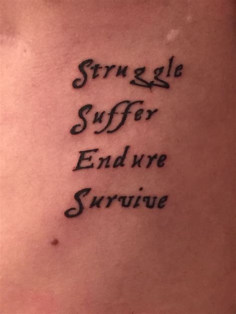 Struggle Suffer Endure Survive tattoo | Struggle tattoo, Spirit tattoo, Family tattoos