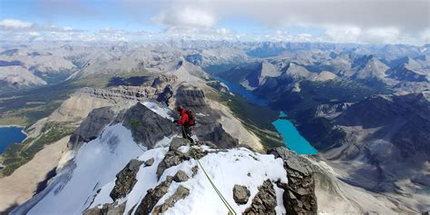 Rappelling Off The North Ridge Of Assiniboine 54 After 7 Hours Of