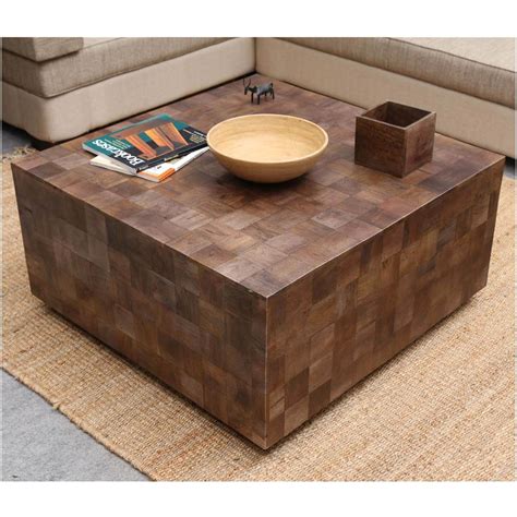 Modern Rustic Furniture Solid Wood 36 Square Coffee Table