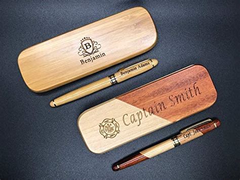 Custom Engraved Wood Pen Set With Maple And Rosewood Finish Executive