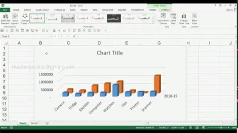 How To Create 3d Column Chart In Ms Excel 2013 Youtube
