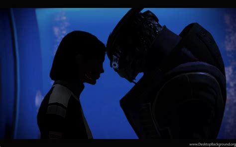 Mass Effect Garrus Vakarian Femshep Commander Shepard Desktop Background