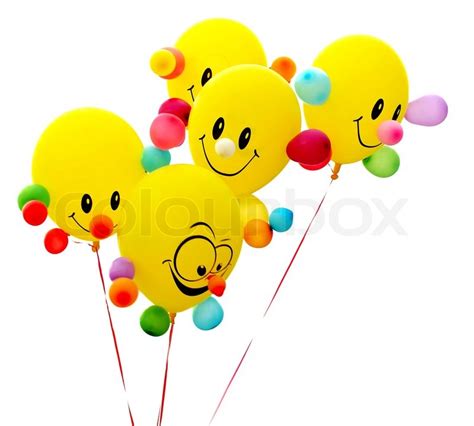 Smiling Colorful Balloon On White Stock Image Colourbox