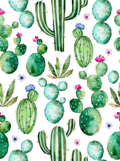 Vintage Pastel Watercolor Cactus Birthday Photography Watercolor Cactus Cactus Art Cactus