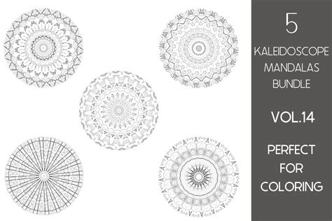 5 Kaleidoscope Mandalas Vol14 Illustration Par Fleur De Tango