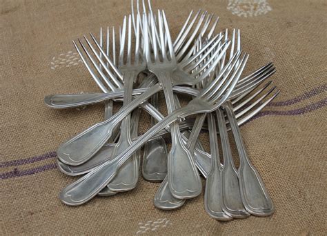Christofle French Silverplate Forks In The Chinon Pattern