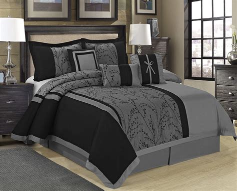 Discover bedding sets in sizes that fit almost every mattress. HIG 7 Piece Comforter Set King- Gray Jacquard Fabric ...