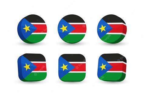 premium vector south sudan flag 3d vector illustration button flag of south sudan isolated on