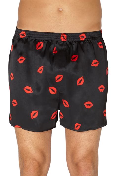 Intimo INTIMO Mens Red Lips Silk Boxers Shorts Underwear Walmart
