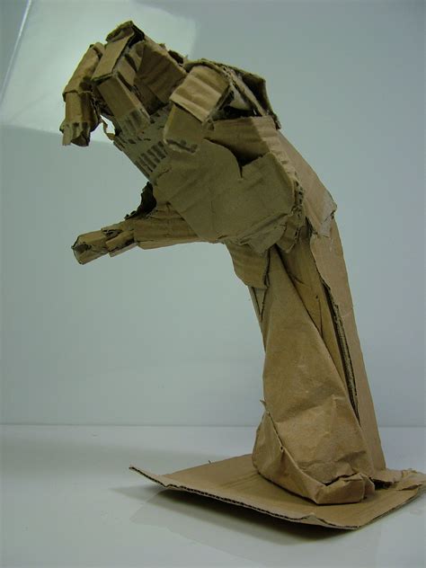 Cardboard Hand Sculpture After Rodin By Beverley Porter Cardboard