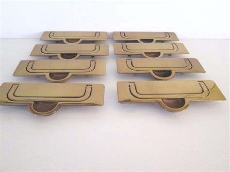 8 Recessed Brass Flush Mount Mid Century Modern Cabinet Pulls Drawer Pulls 1725202642